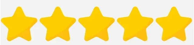 Five yellow stars in a row, signifying a 5-star rating.