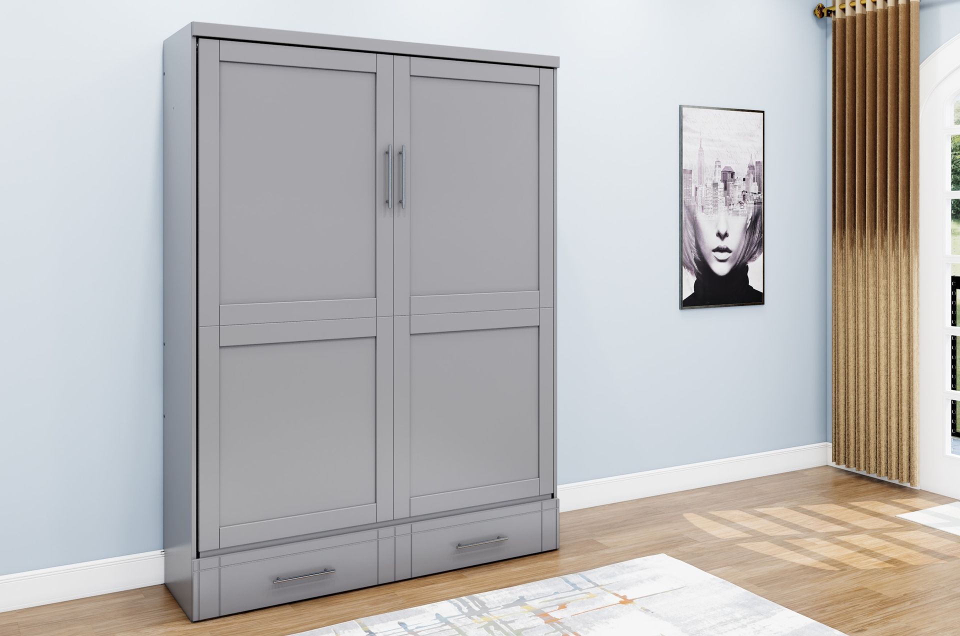 Brookfields Gray Murphy Desk Bed Murphy Bed Home Office Desk Bed Solutions at Irvine Murphy Beds  and Wall beds (949) 510-9382