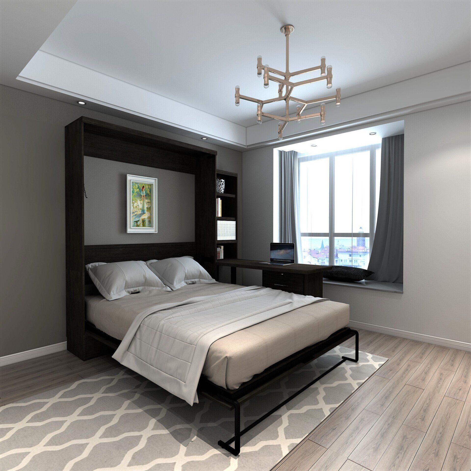 Brookefield Open With 3 Dwr Desk - NR Wall Beds and Murphy Beds in Orange County Ca at Irvine Murphy Beds 949-510-9382