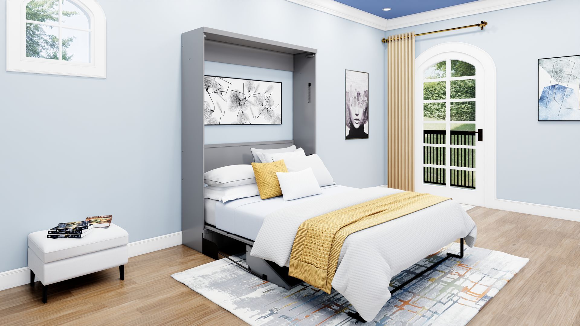 Brookfields Gray Murphy Desk Bed with Desk Murphy Bed Home Office Desk Bed Solutions at Irvine Murphy Beds  and Wall beds (949) 510-9382