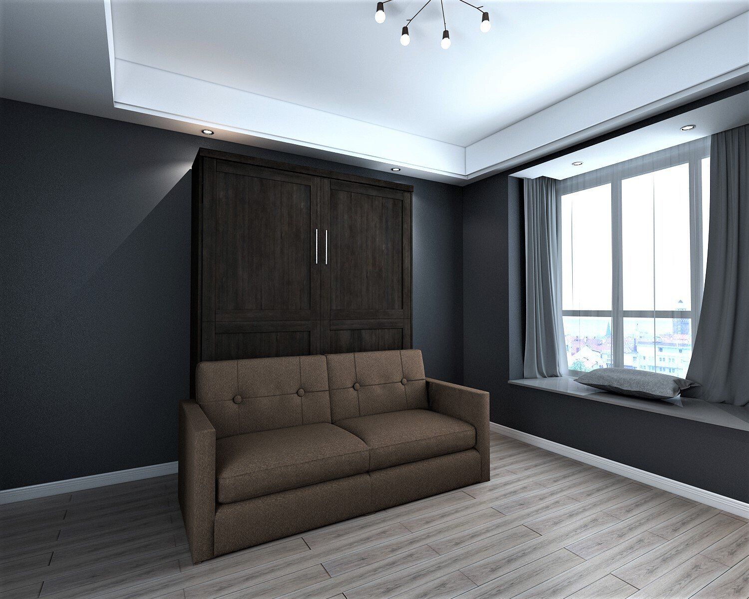 Murphy Bed Brookfield Murphy Closed with Sofa Noir at Irvine Murphy Beds Orange County Ca 949-510-9382