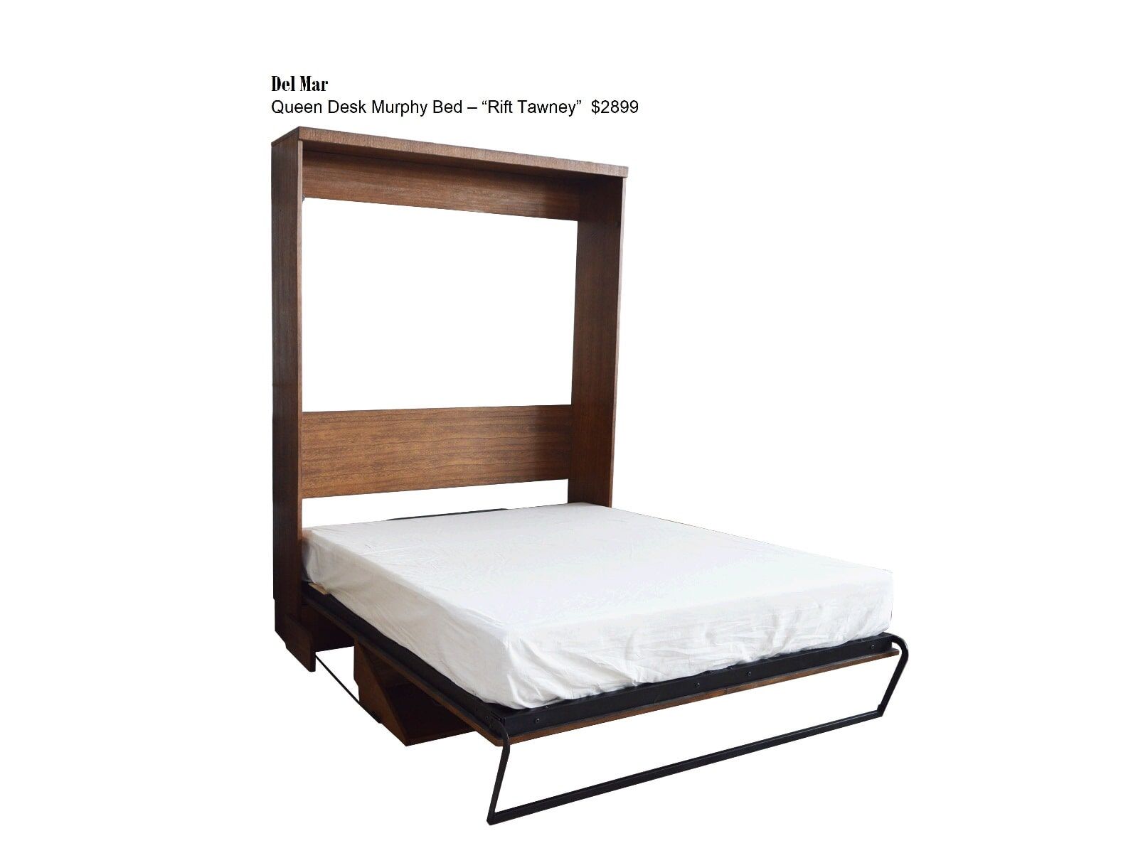 Del Mar Desk Bed - Rift Tawny Wall Beds and Murphy Beds in Orange County Ca at Irvine Murphy Beds 949-510-9382