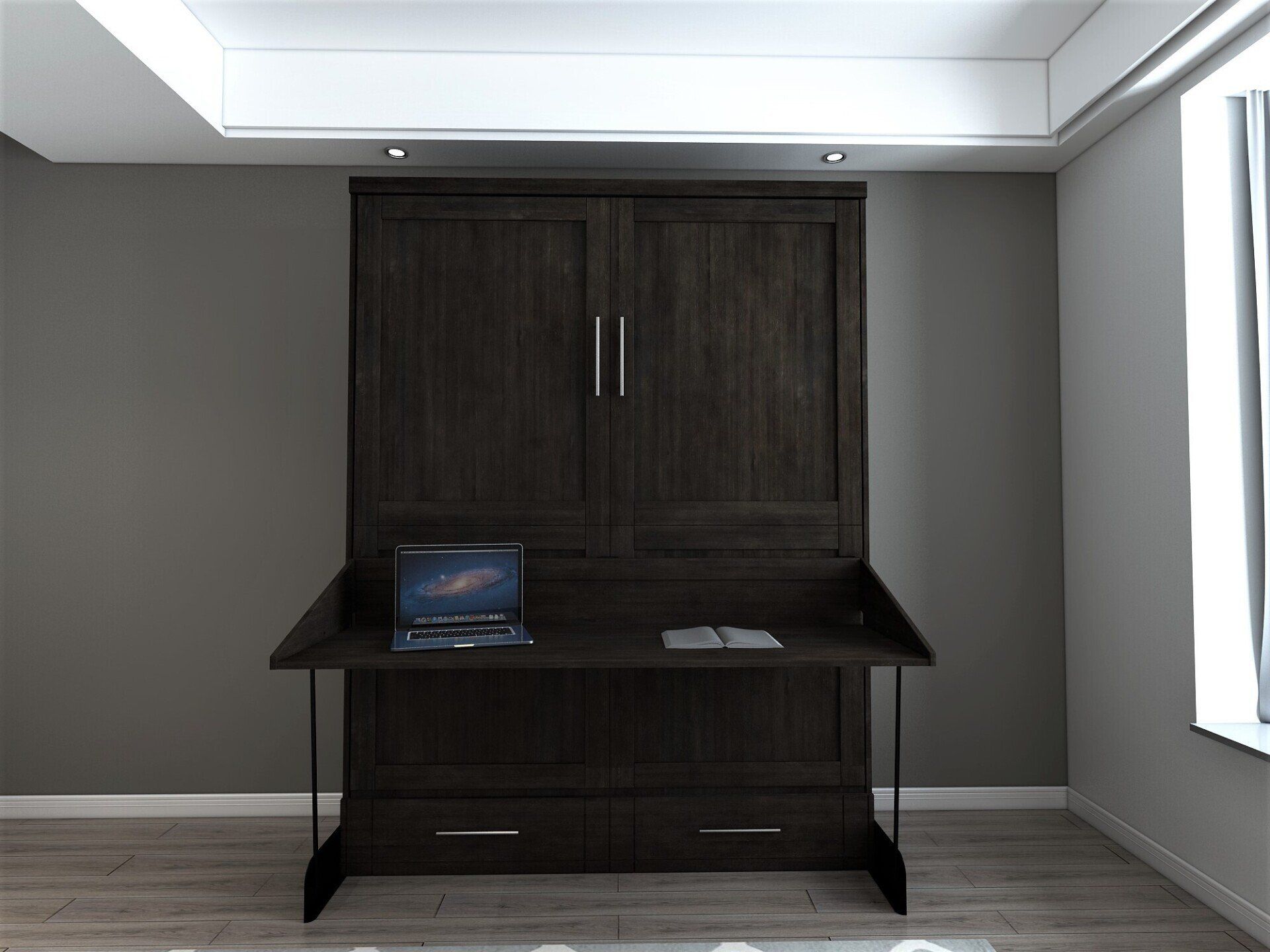 Murphy Bed Brookfield Murphy Deskbed Closed Noir at Irvine Murphy Beds Orange County Ca 949-510-9382