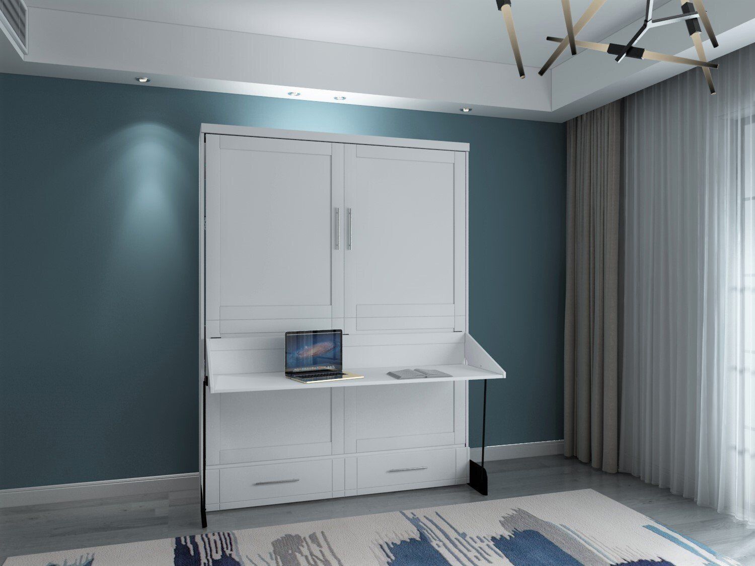 Murphy Bed Brookfield Murphy Deskbed Closed White at Irvine Murphy Beds Orange County Ca 949-510-9382