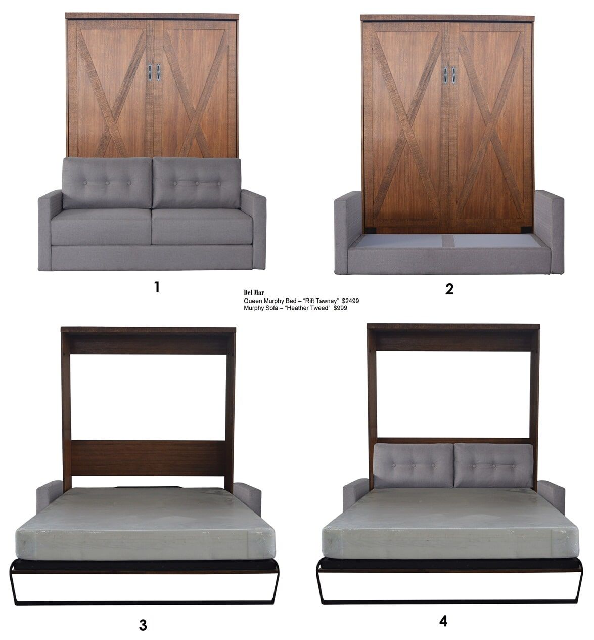 Del Mar - Rift Tawny Wall Beds and Murphy Beds in Orange County Ca at Irvine Murphy Beds 949-510-9382