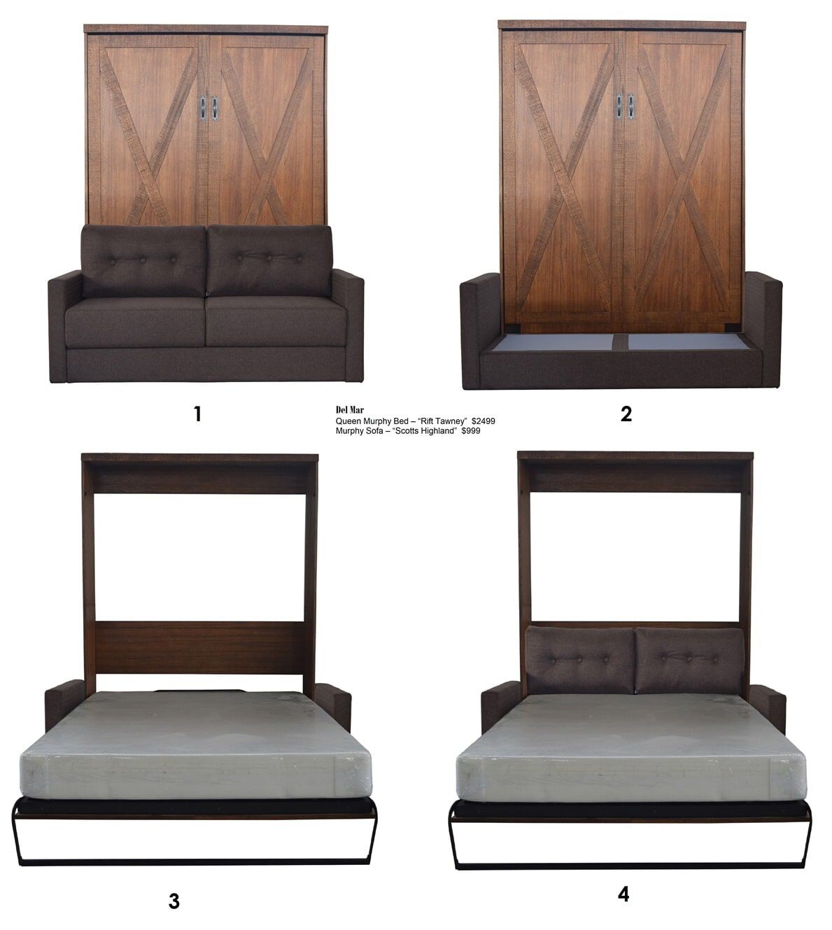 Del Mar - Rift Tawny Wall Beds and Murphy Beds in Orange County Ca at Irvine Murphy Beds 949-510-9382