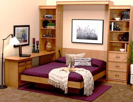 Murphy Bed Barrington Set Natural Open at Irvine Murphy Beds Orange County Ca 949-510-9382