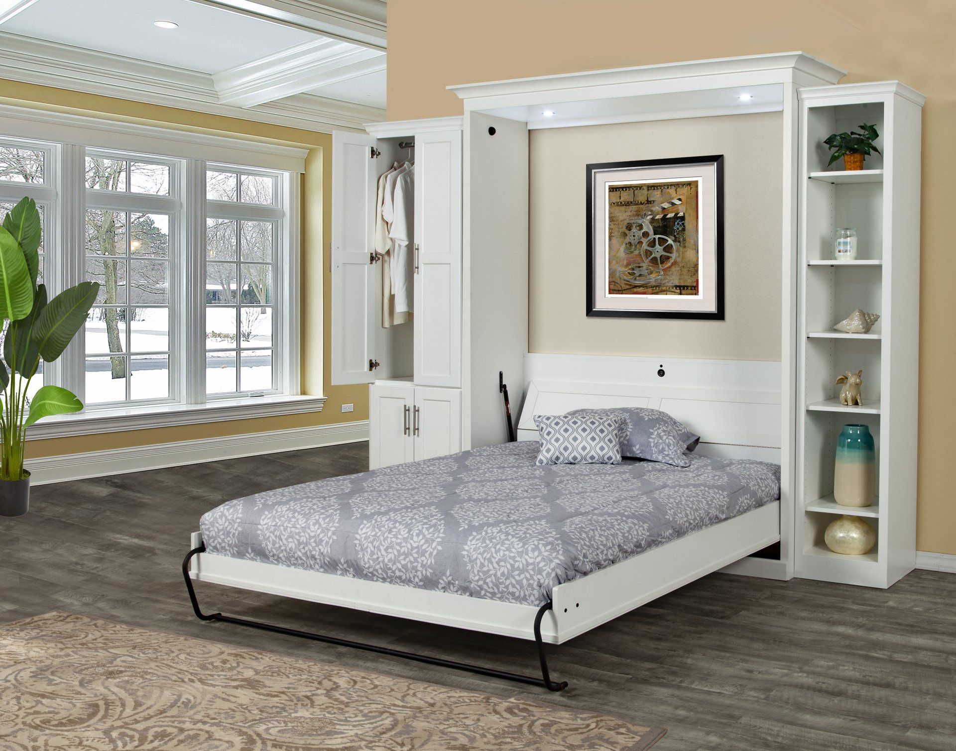 Murphy Bed Hampton Wardrobe Open at Irvine Murphy Beds Orange County Ca 949-510-9382