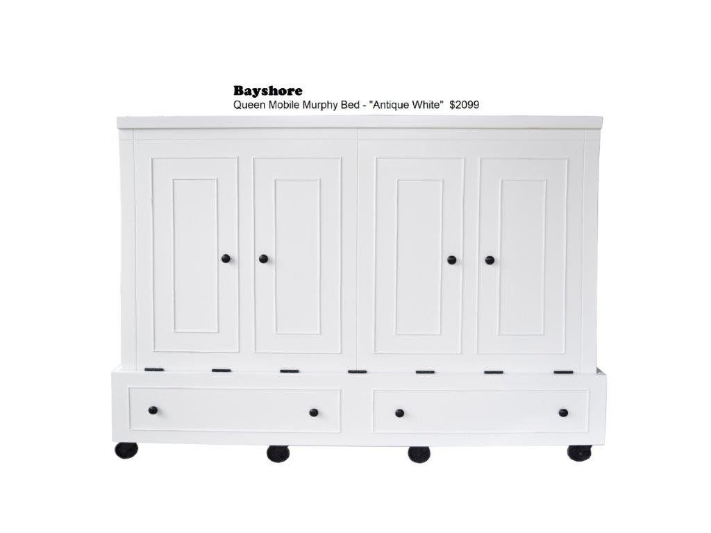 Bayshore - Antique White Wall Beds and Murphy Beds in Orange County Ca at Irvine Murphy Beds 949-510-9382