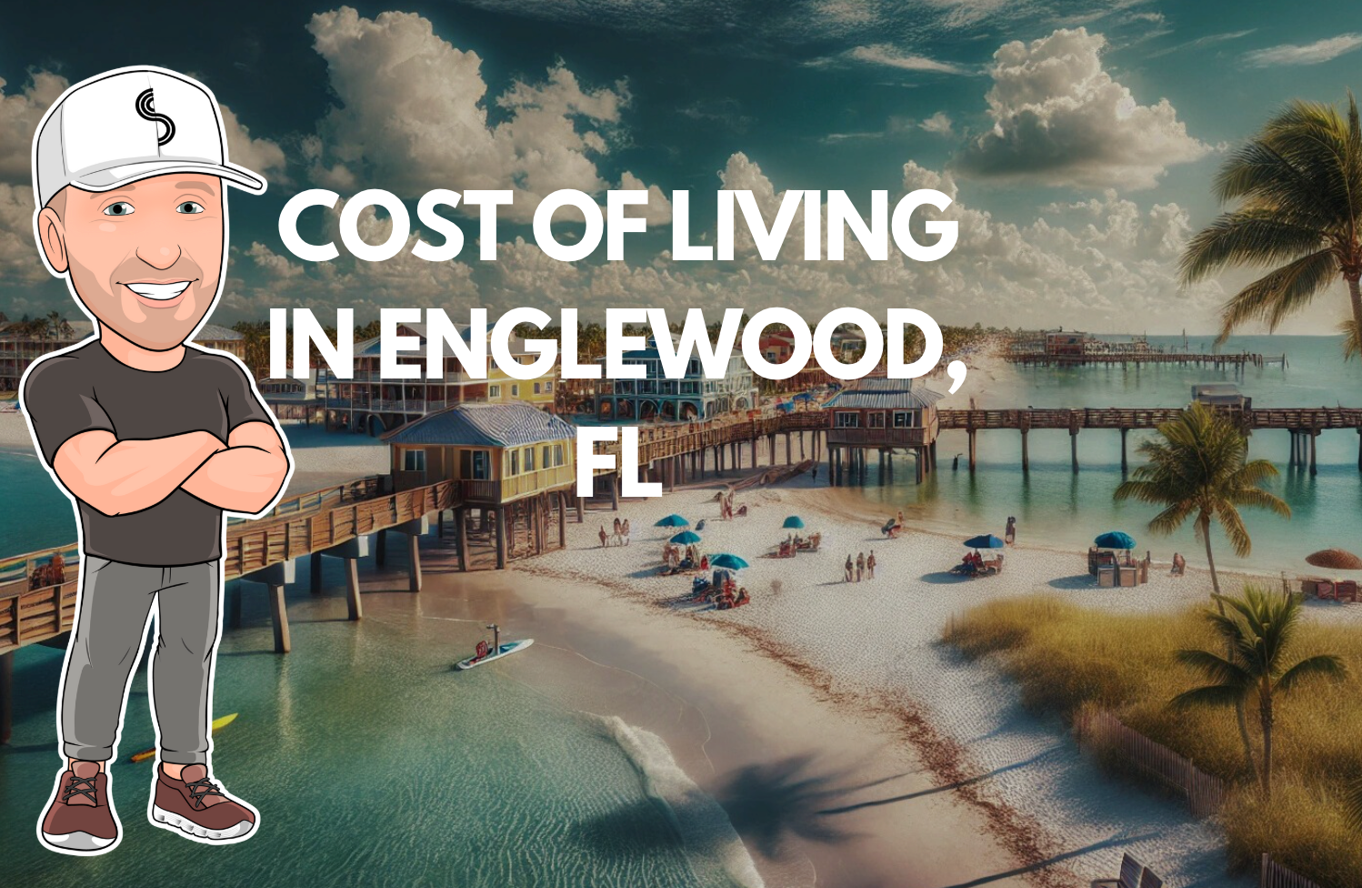 Quiet residential street in Englewood, Florida with palm trees and Gulf Coast charm