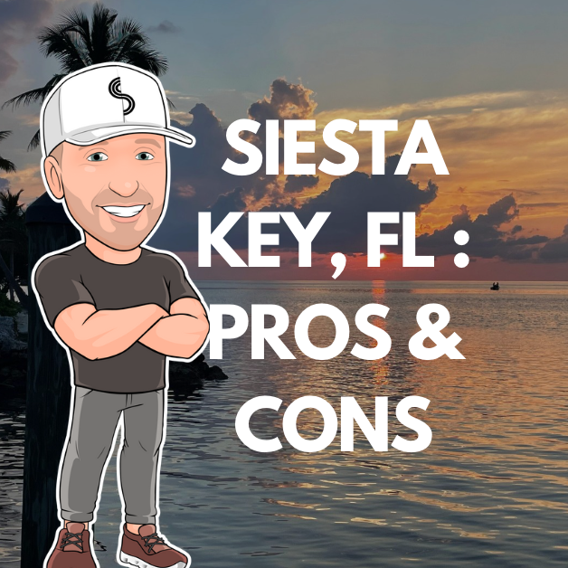 Locals walking through Siesta Key Village past beach bars and open-air restaurants