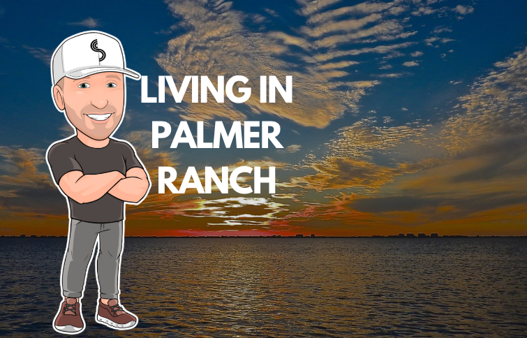 Single-family home in Palmer Ranch with tile roof and lake view