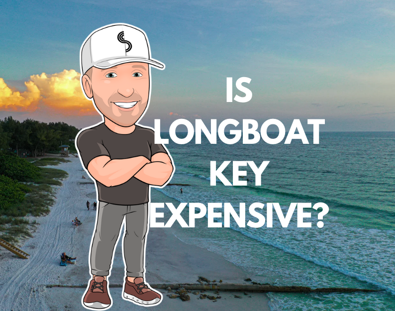Quiet beachfront homes and palm trees along the Gulf in Longboat Key, Florida