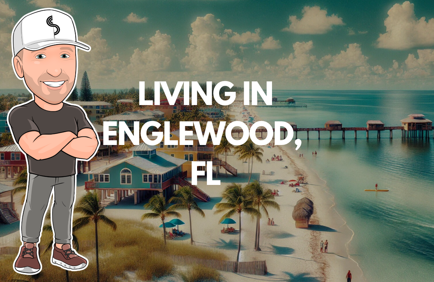 Beachfront homes and palm trees in Englewood, FL