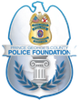 Logo of the Prince George’s County Police Foundation, featuring a gold police badge atop a column and laurel leaves.