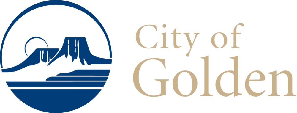 A logo for the city of golden with a mountain in the middle