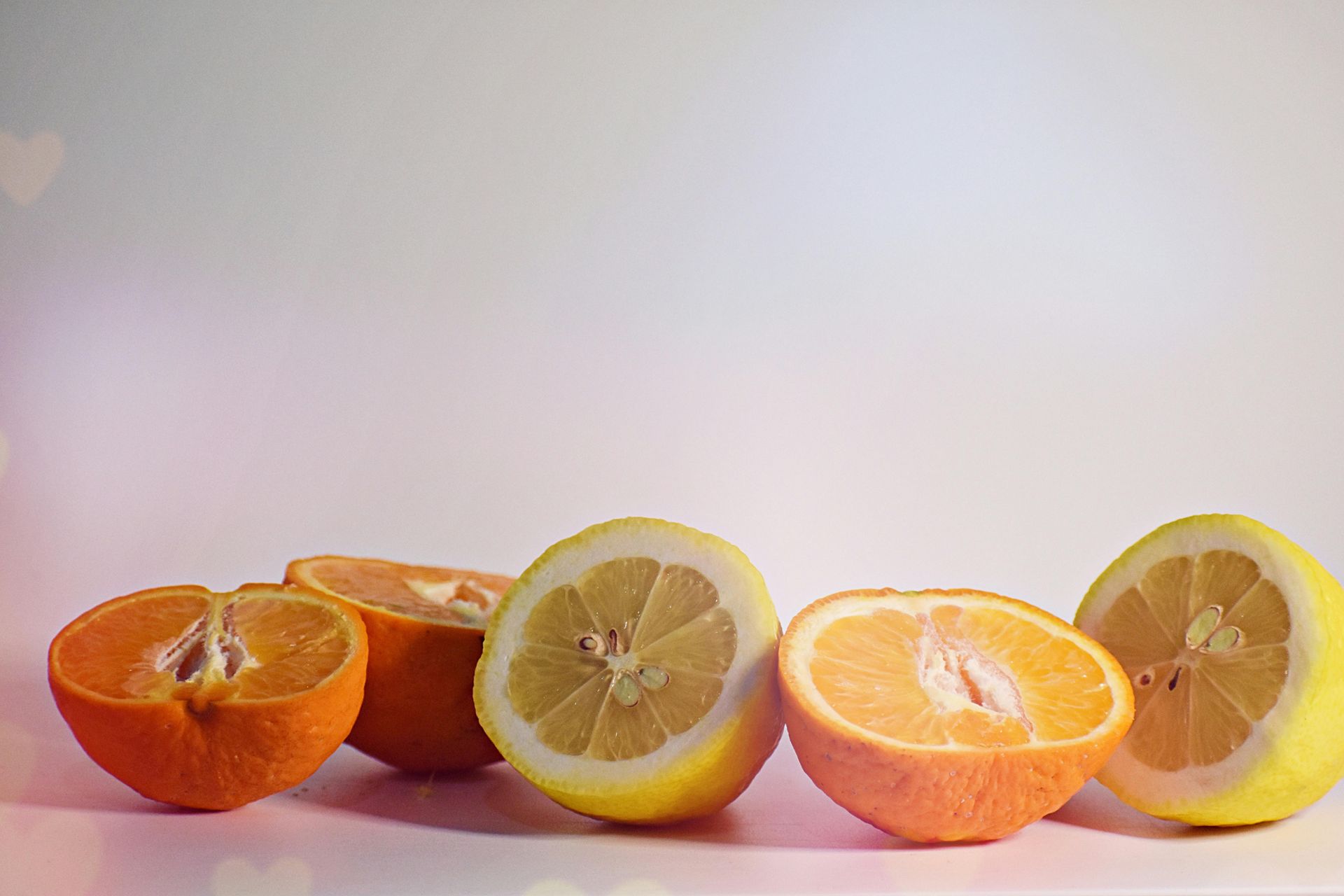 Sliced oranges and lemons