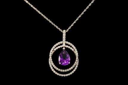 Necklace With Amethyst Gem