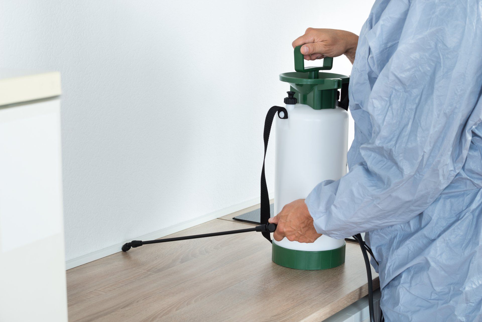 Spraying Pesticide on the Termite Infested Furniture — Brett Edwards Pest Services in North Arm Cove, NSW — Brett Edwards Pest Services in North Arm Cove, NSW