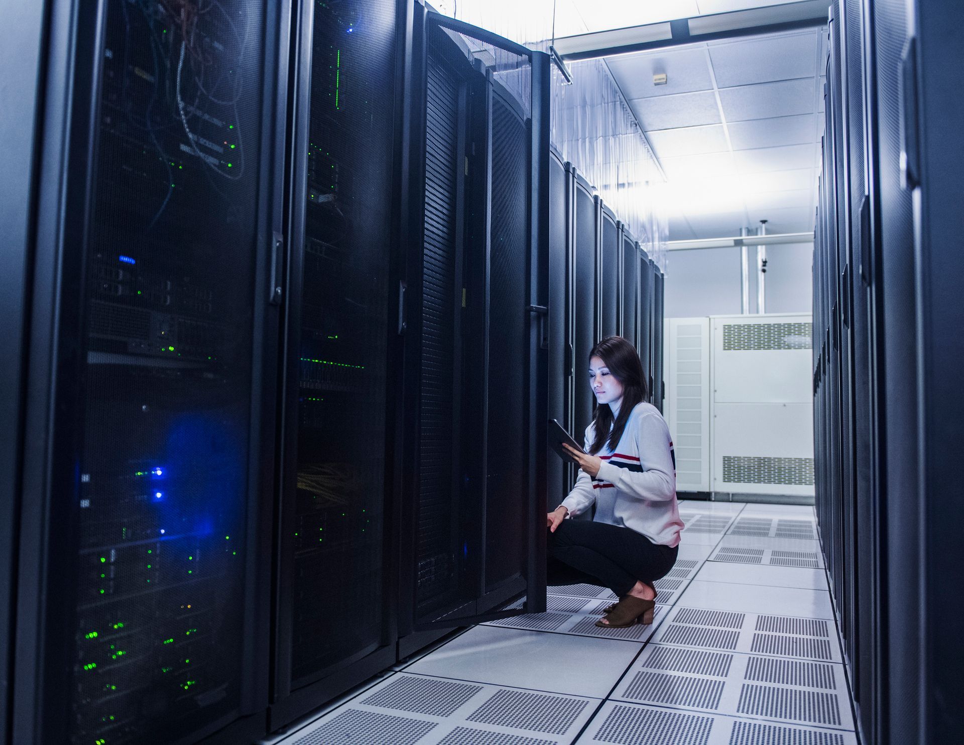 Picture Of Woman In Data Center - Niota, TN - Information Solutions IT Inc.