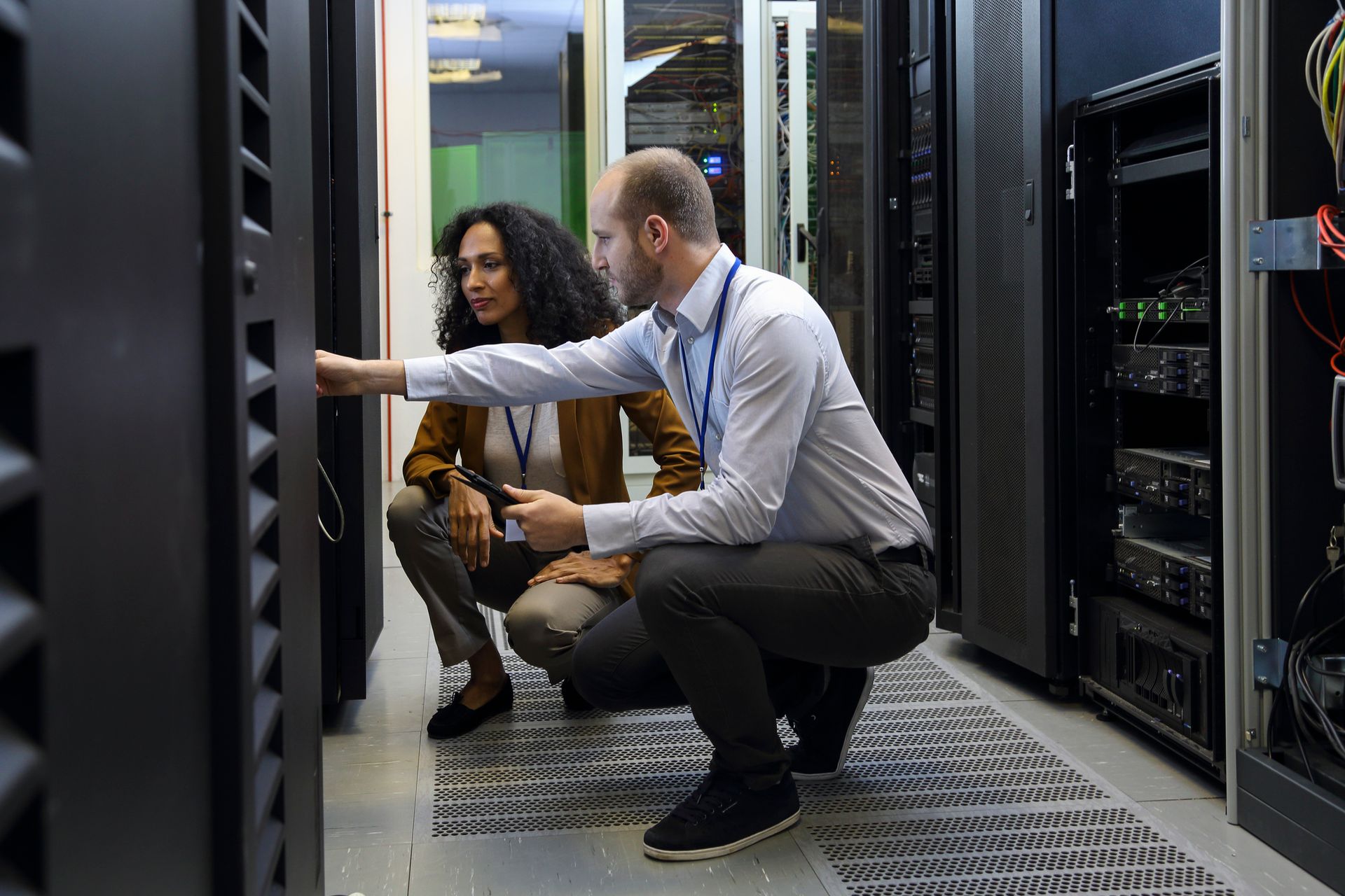 Two People In Data Center - Niota, TN - Information Solutions IT Inc.