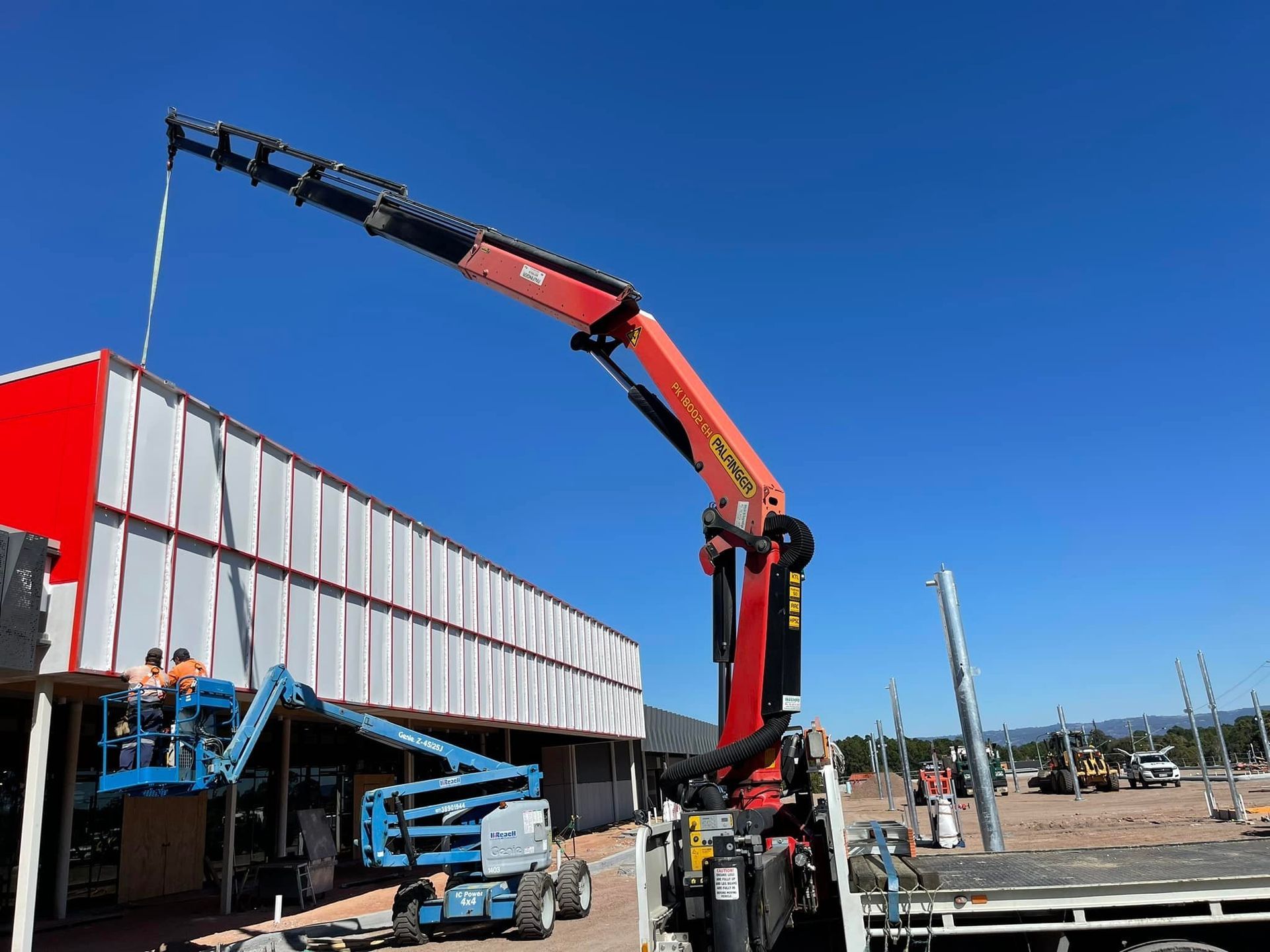 Large Red Crane Lifting Materials