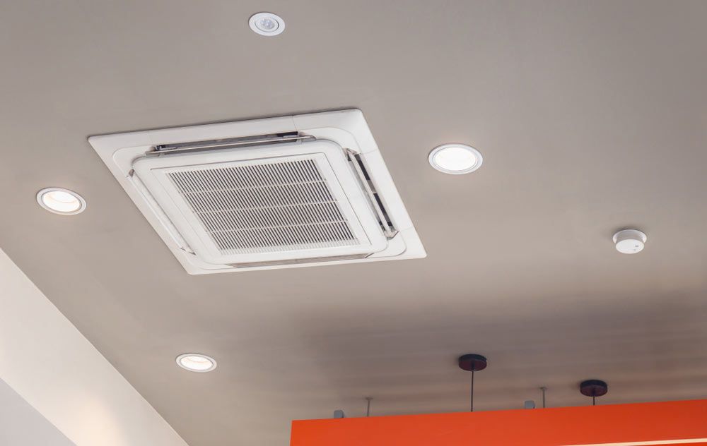 Ducted Air Conditioner On Grey Wall
