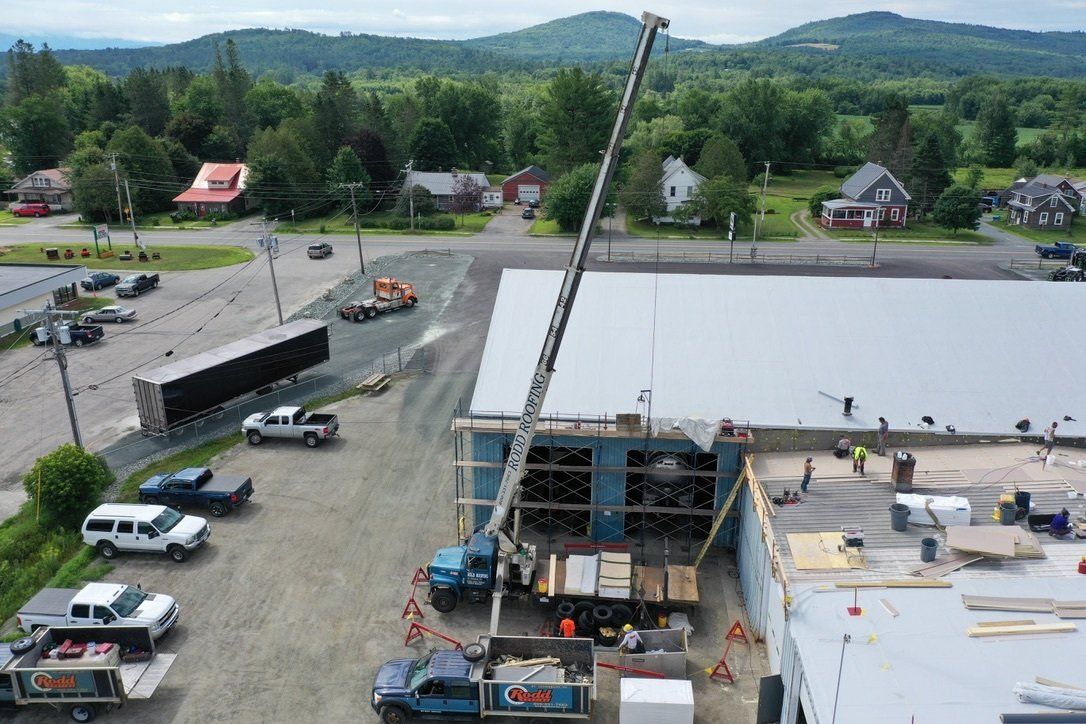 Rodd Roofing Metal Retrofit project, in progress roof