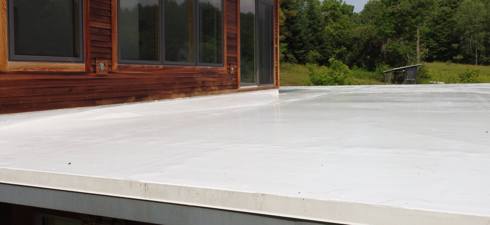 TPO roofing membrane installed by Rodd Roofing on a building in Vermont