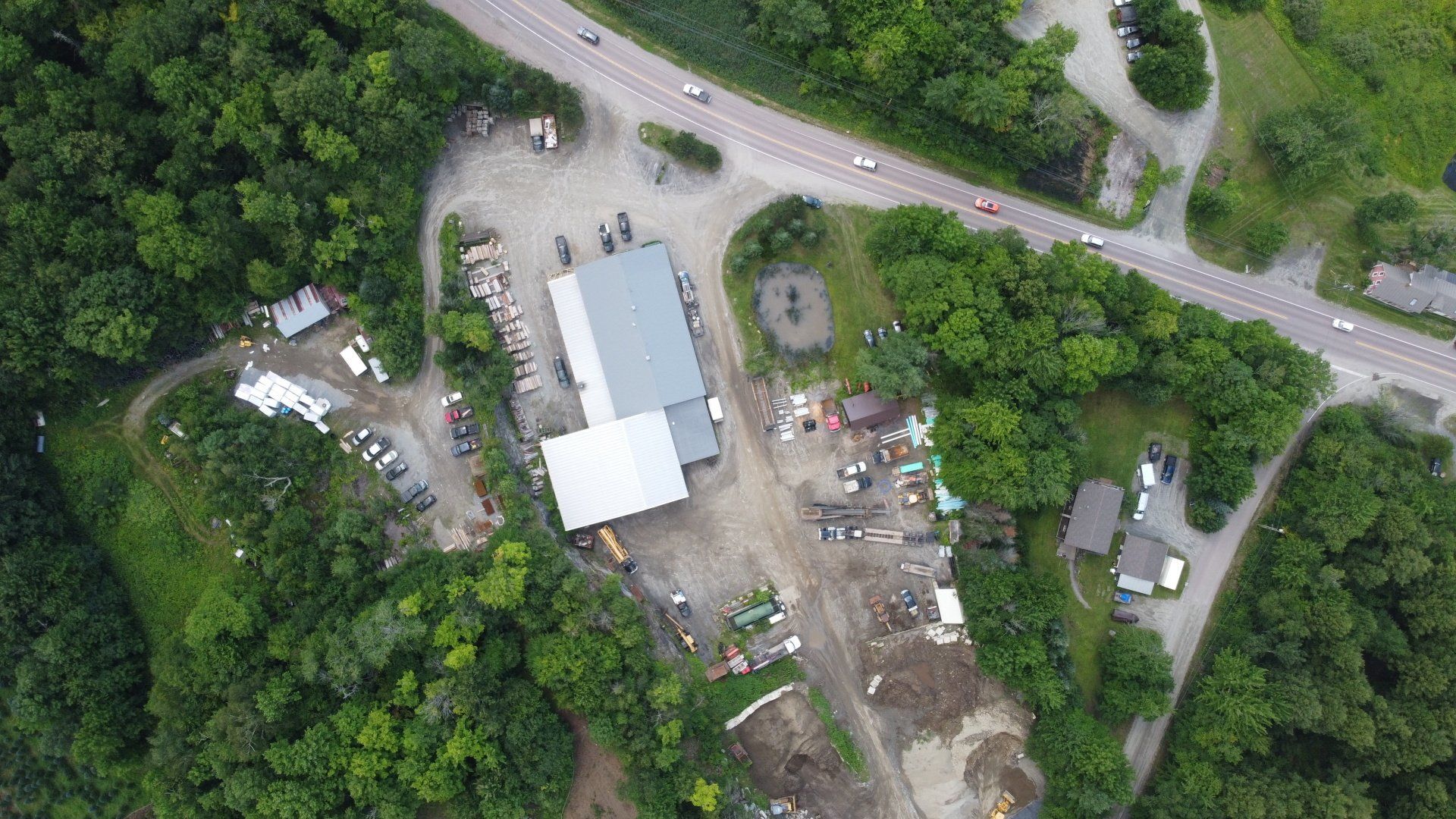 area view of a commercial roof