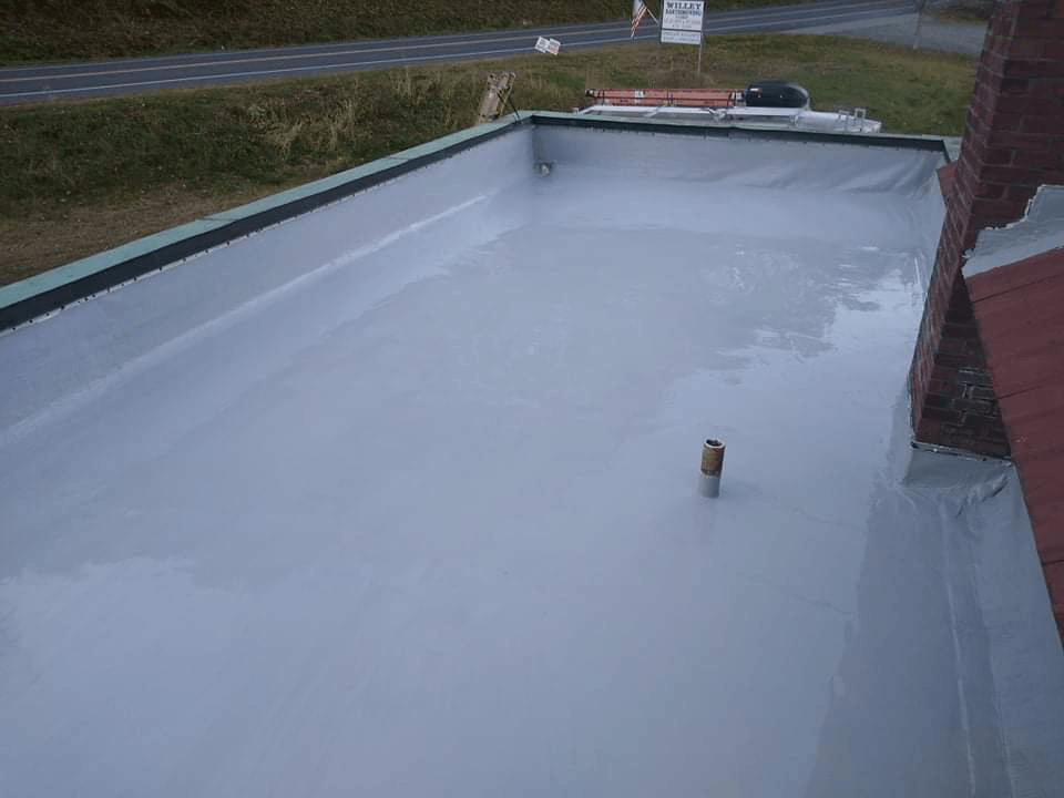 A commercial flat roof maintained by Rodd Roofing in northern Vermont