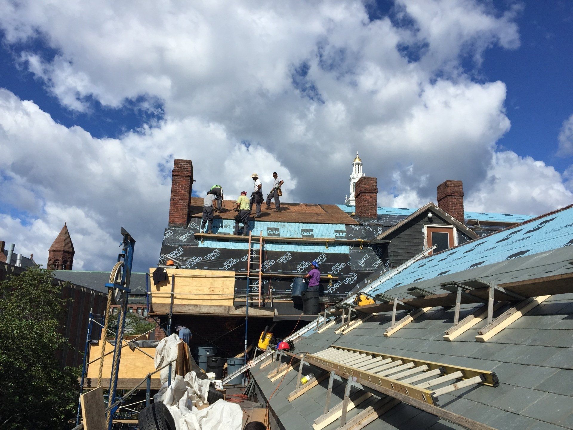 A Vermont State roofing project in progress by Rodd Roofing