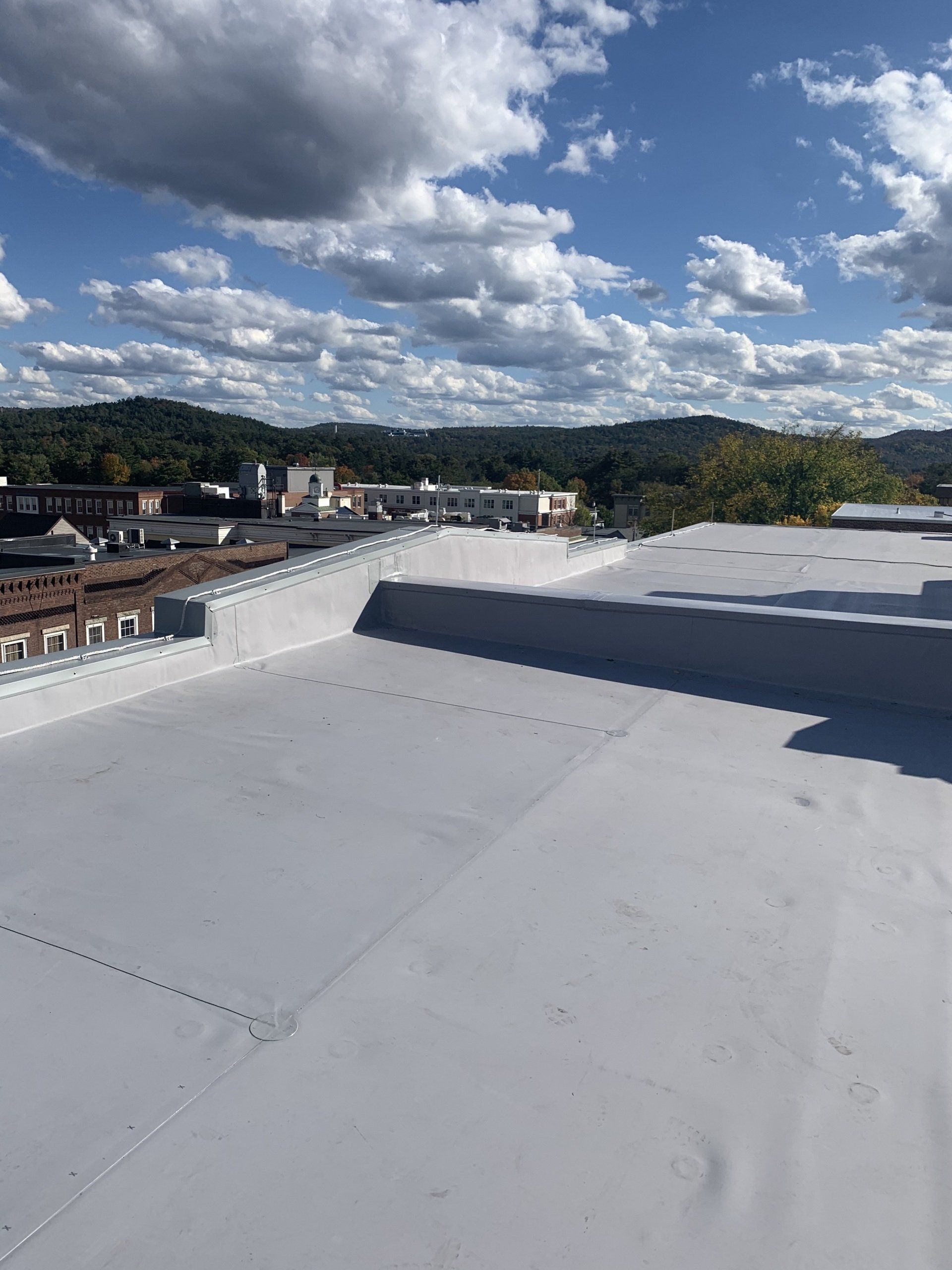 A commercial flat roof maintained by Rodd Roofing in the Northeast Kingdom of Vermont