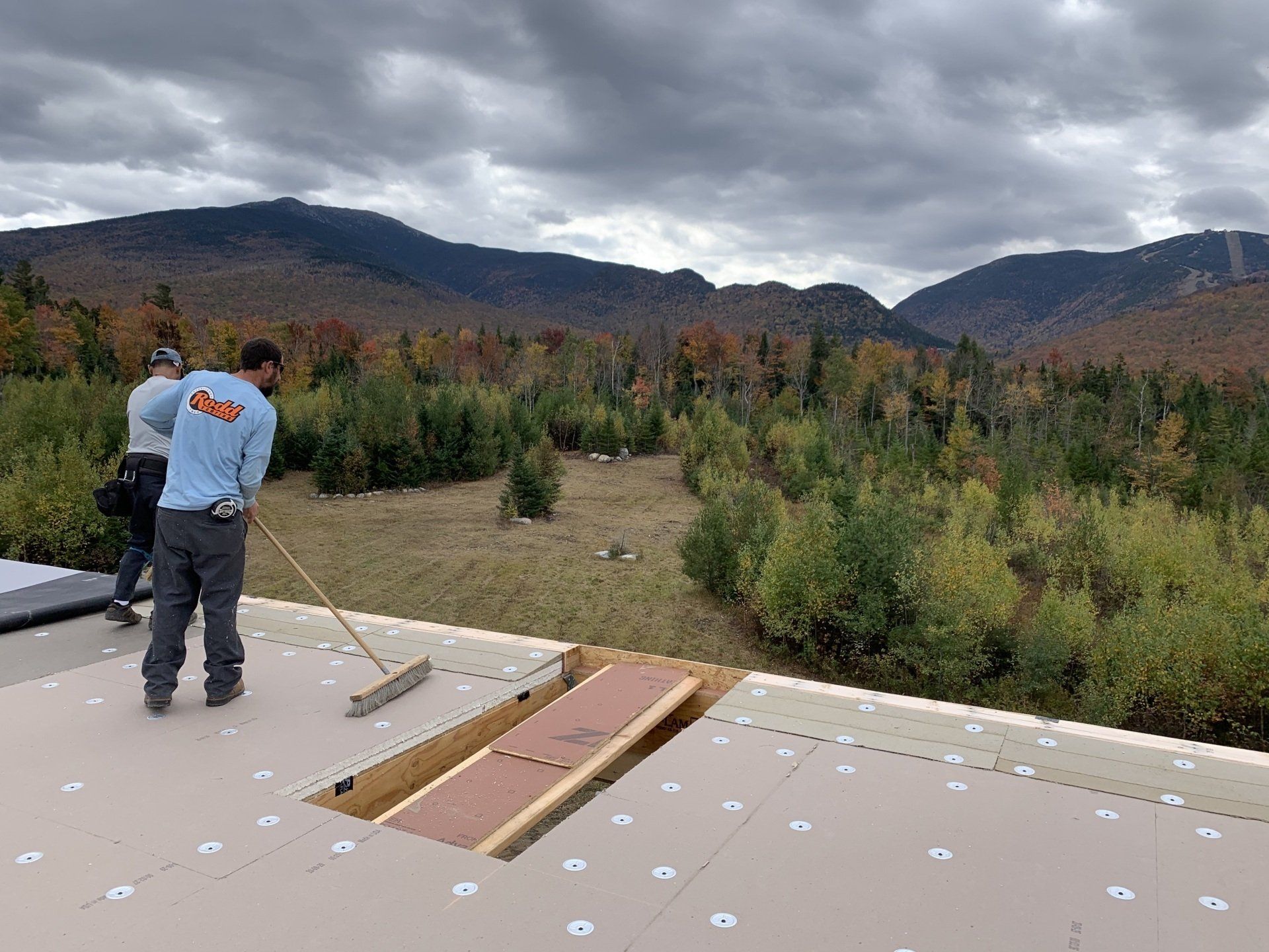 Rodd Roofing employees installing a TPO roof