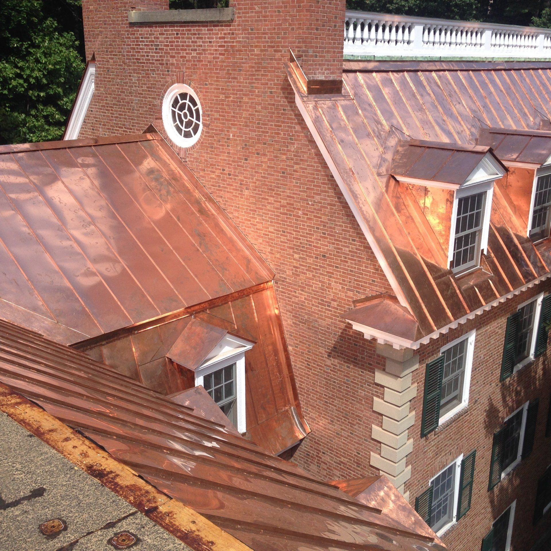 A cooper roof completed for a commercial building