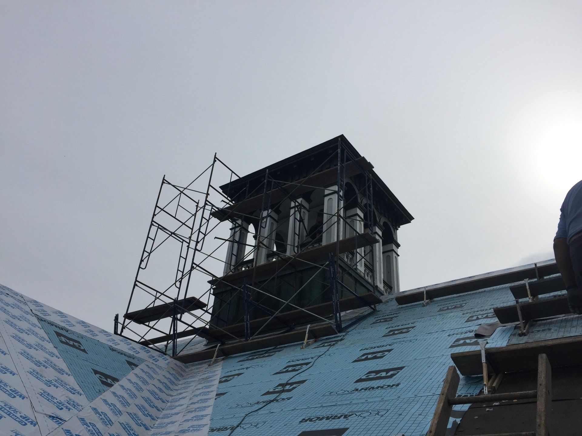 Rodd Roofing prepping a commercial roof getting it ready for a new slate roof