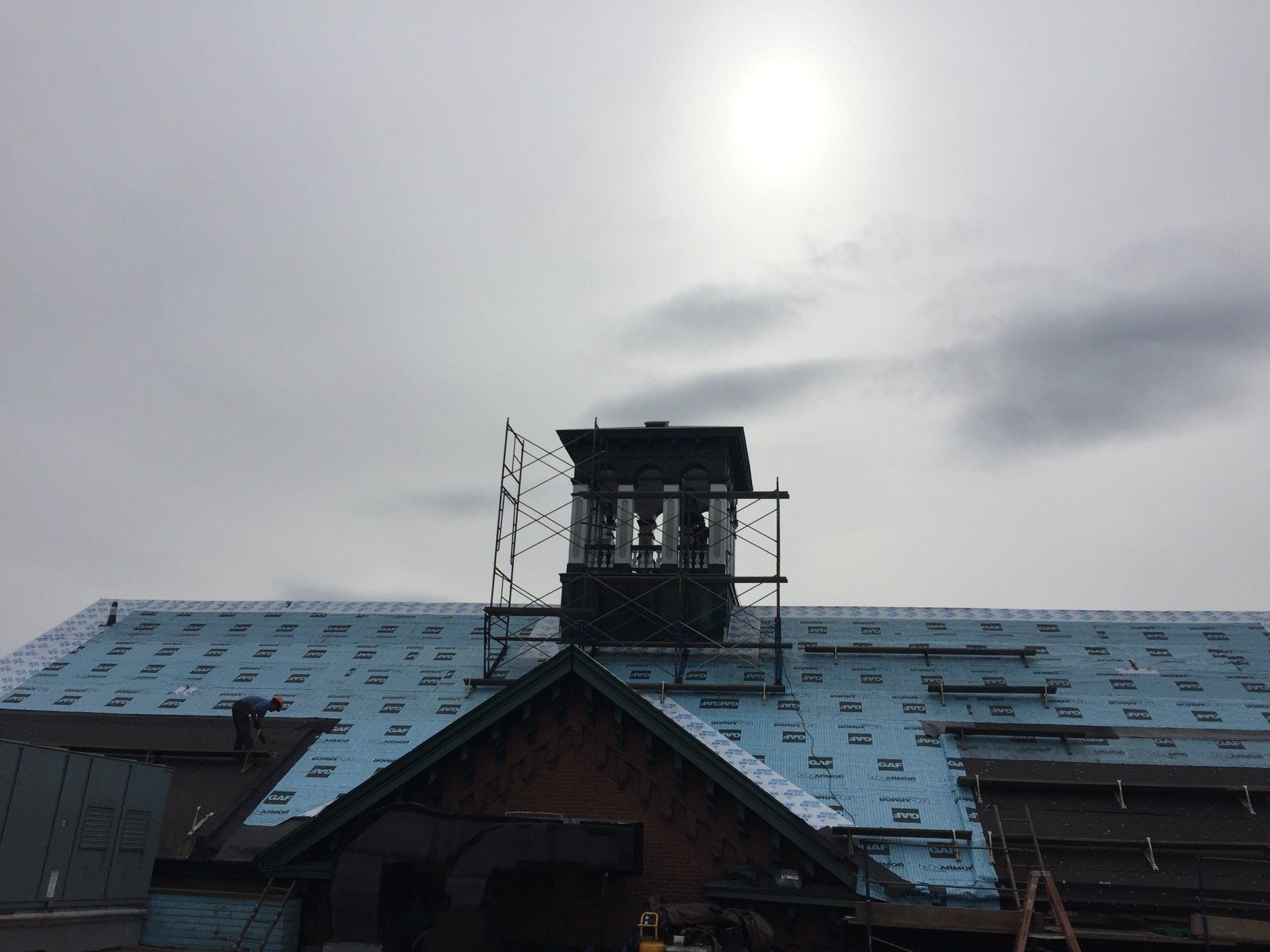 Rodd Roofing prepping a commercial roof getting it ready for a new slate roof