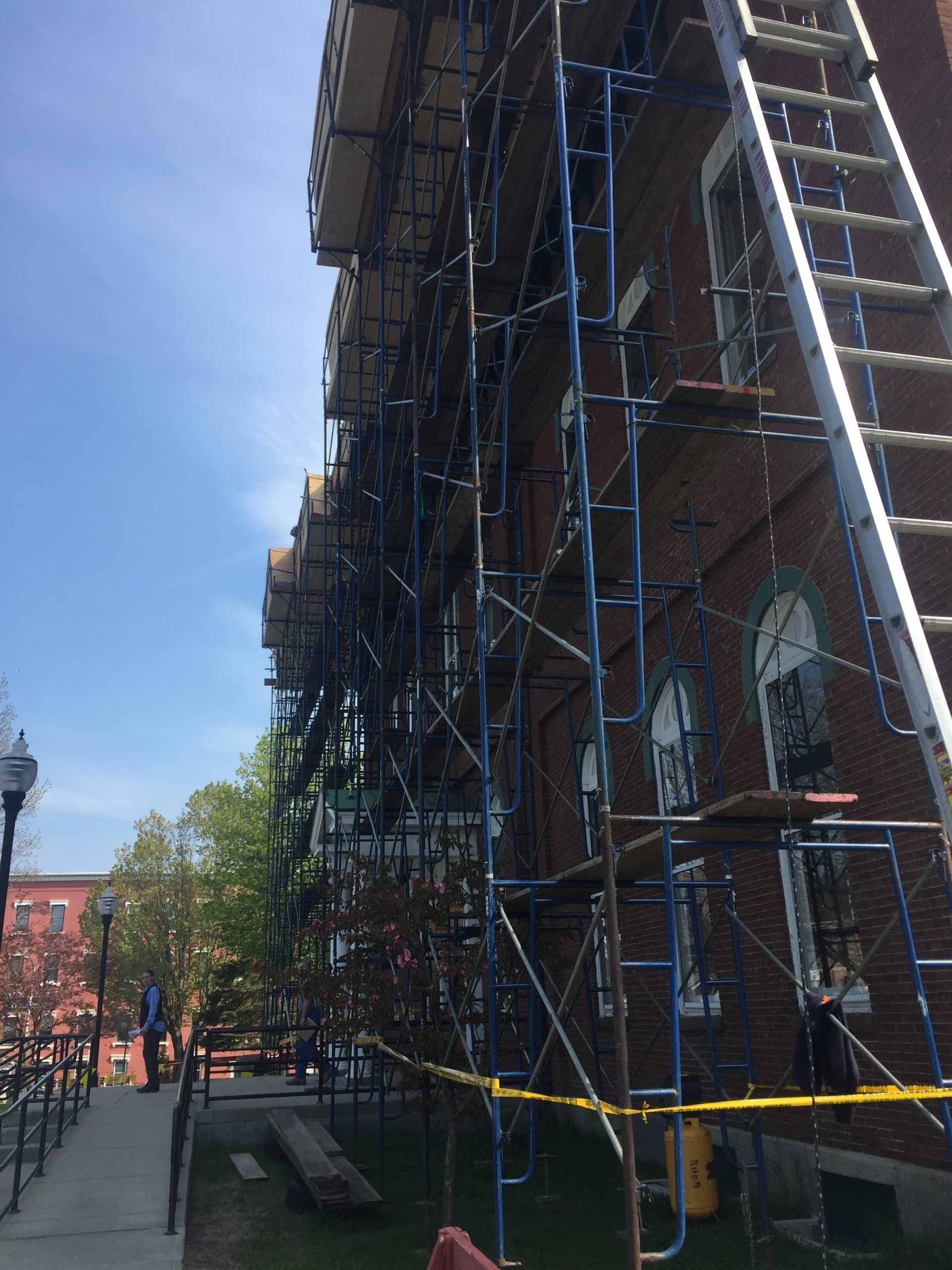 Rodd Roofing stagging set up in preparation of a slate roof