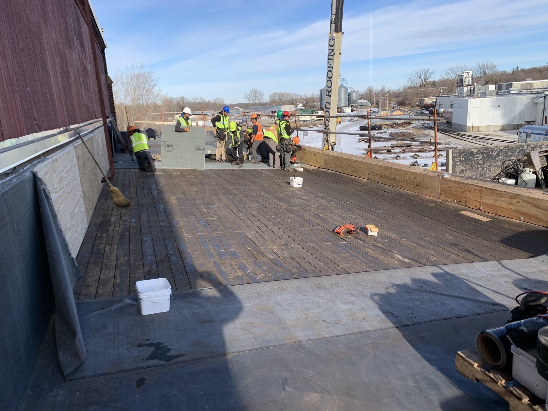 Rodd Roofing cleaning and preparing a roof