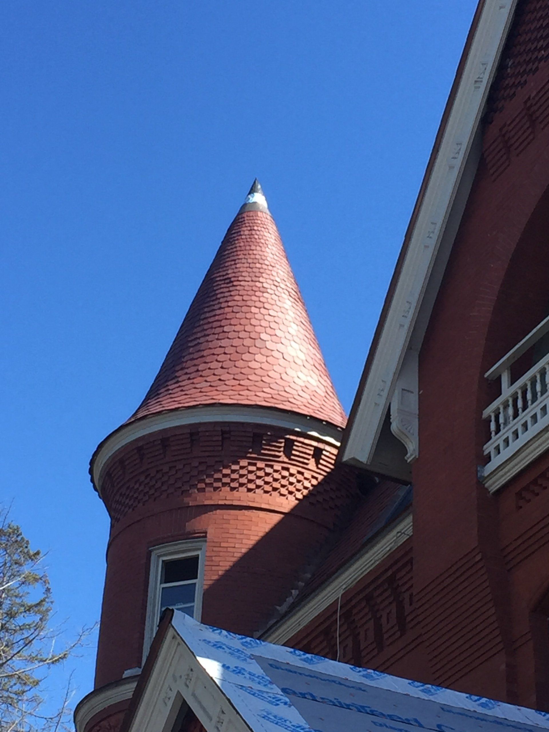 Rodd Roofing installed a slate roof  for a high school in Vermont
