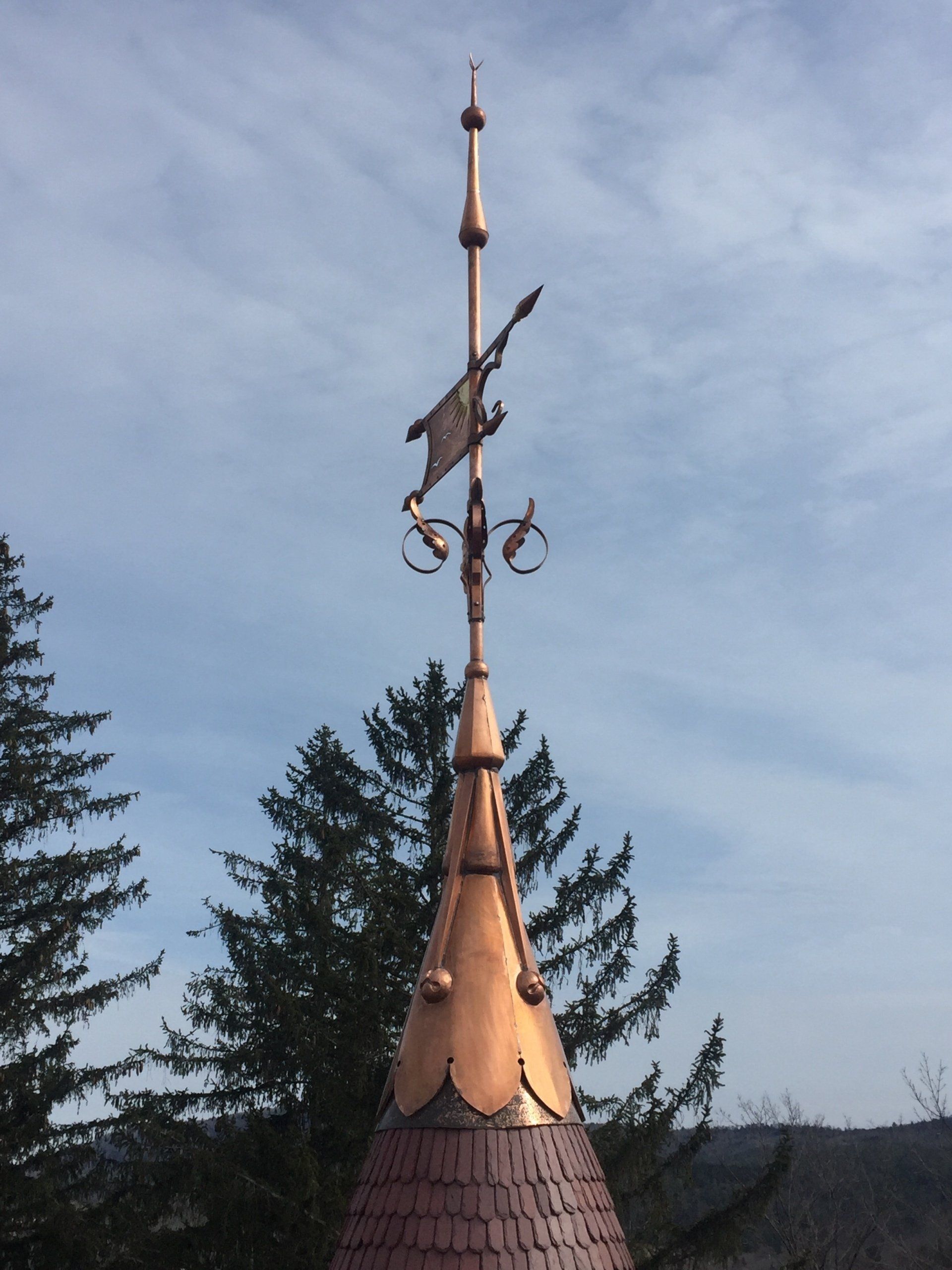 Copper decoration on the roof