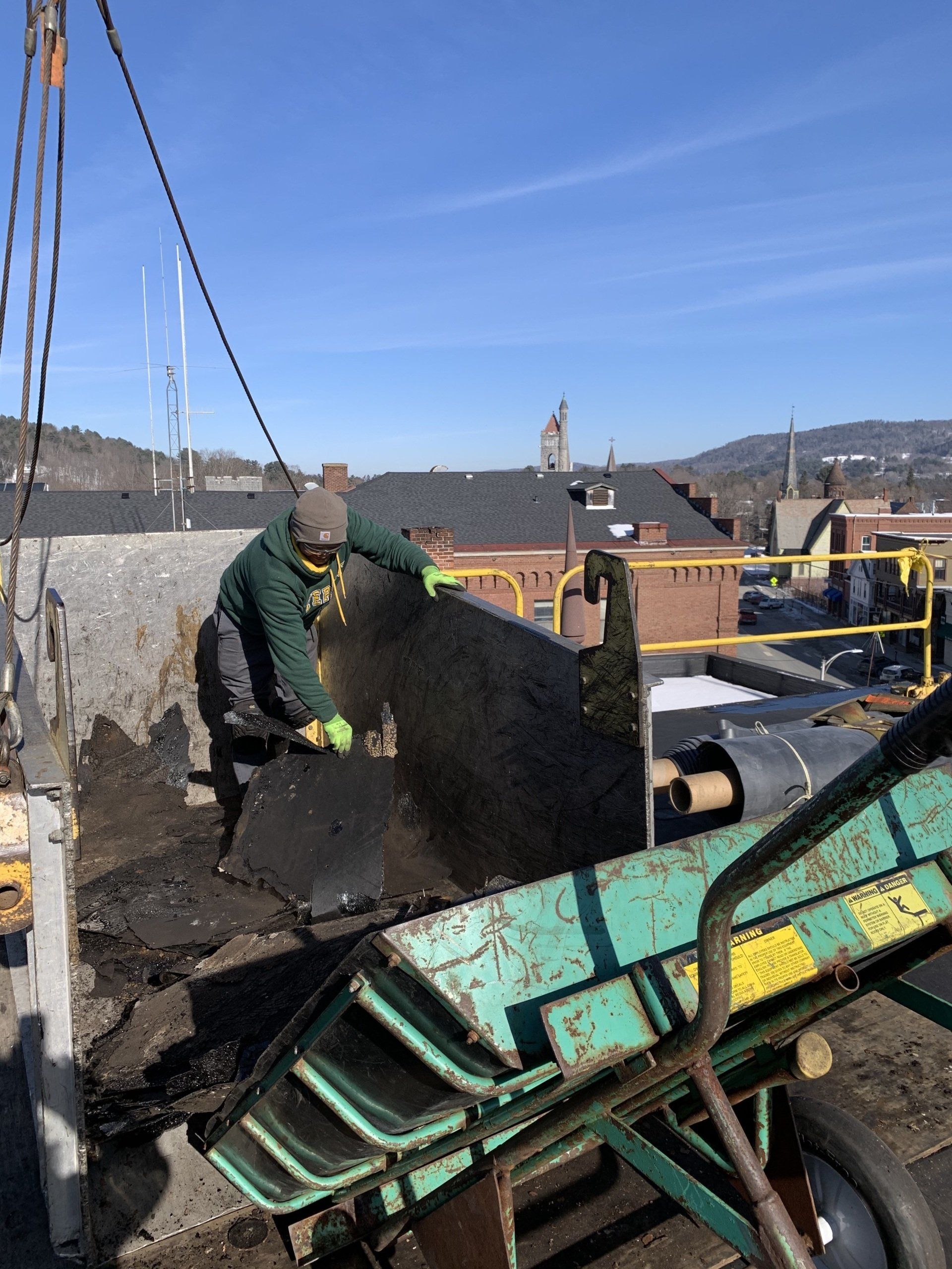 Rodd Roofing employees repairing a commercial roof
