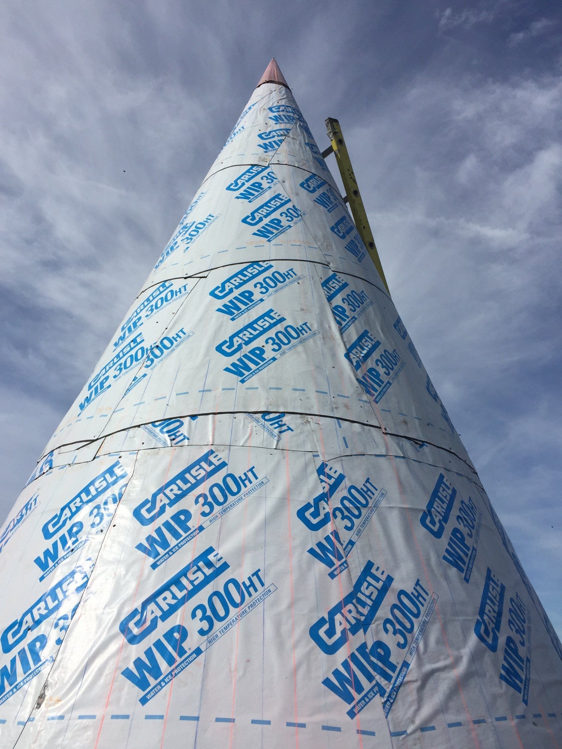 A large cone made out of wip 300 sheets