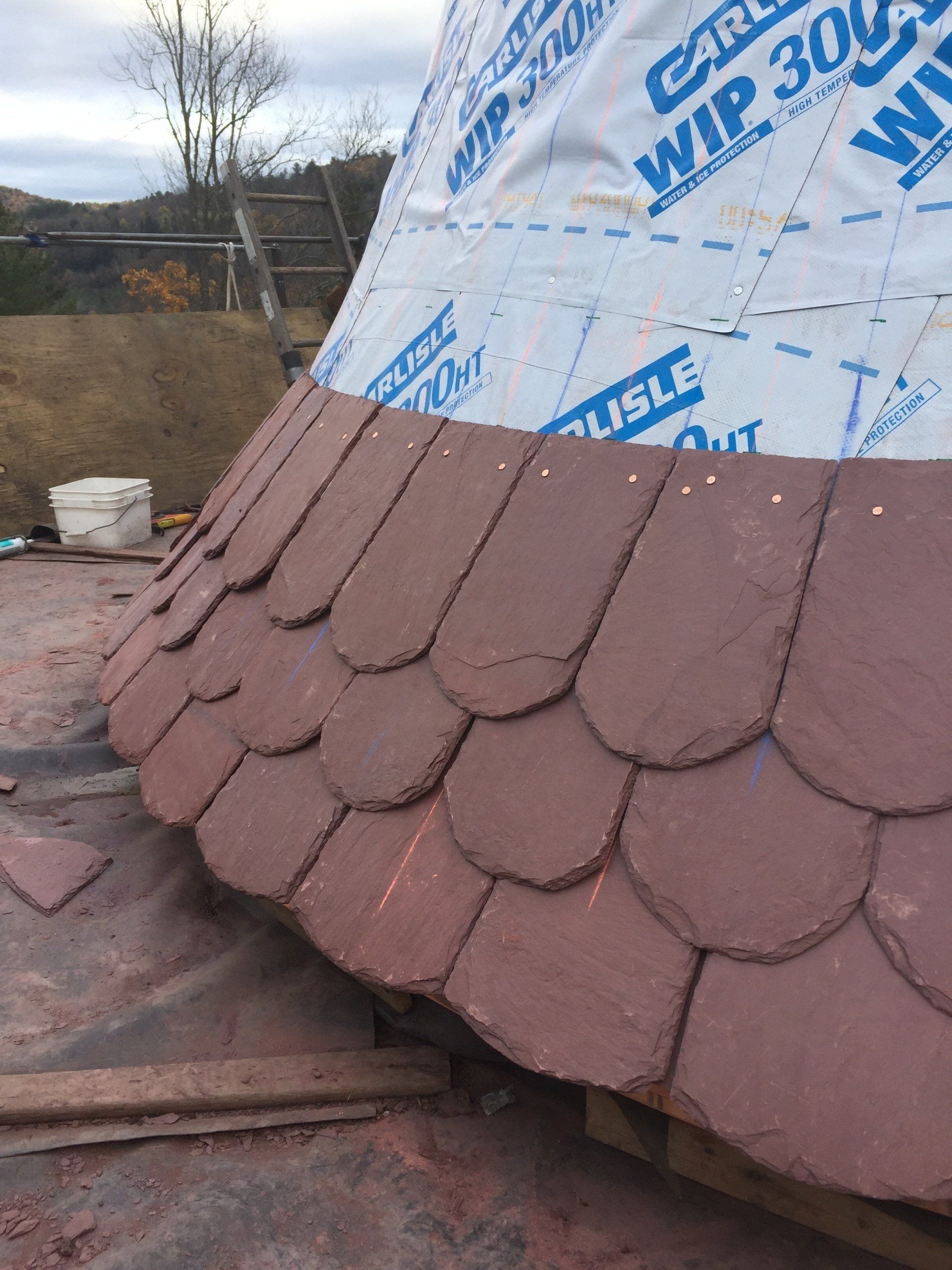 A roof with a lot of shingles on it