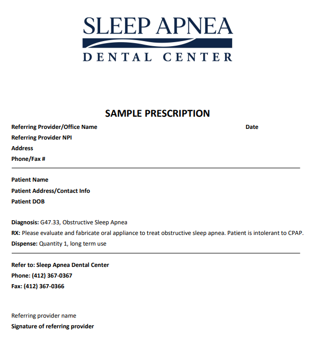 SADC Sample Prescription