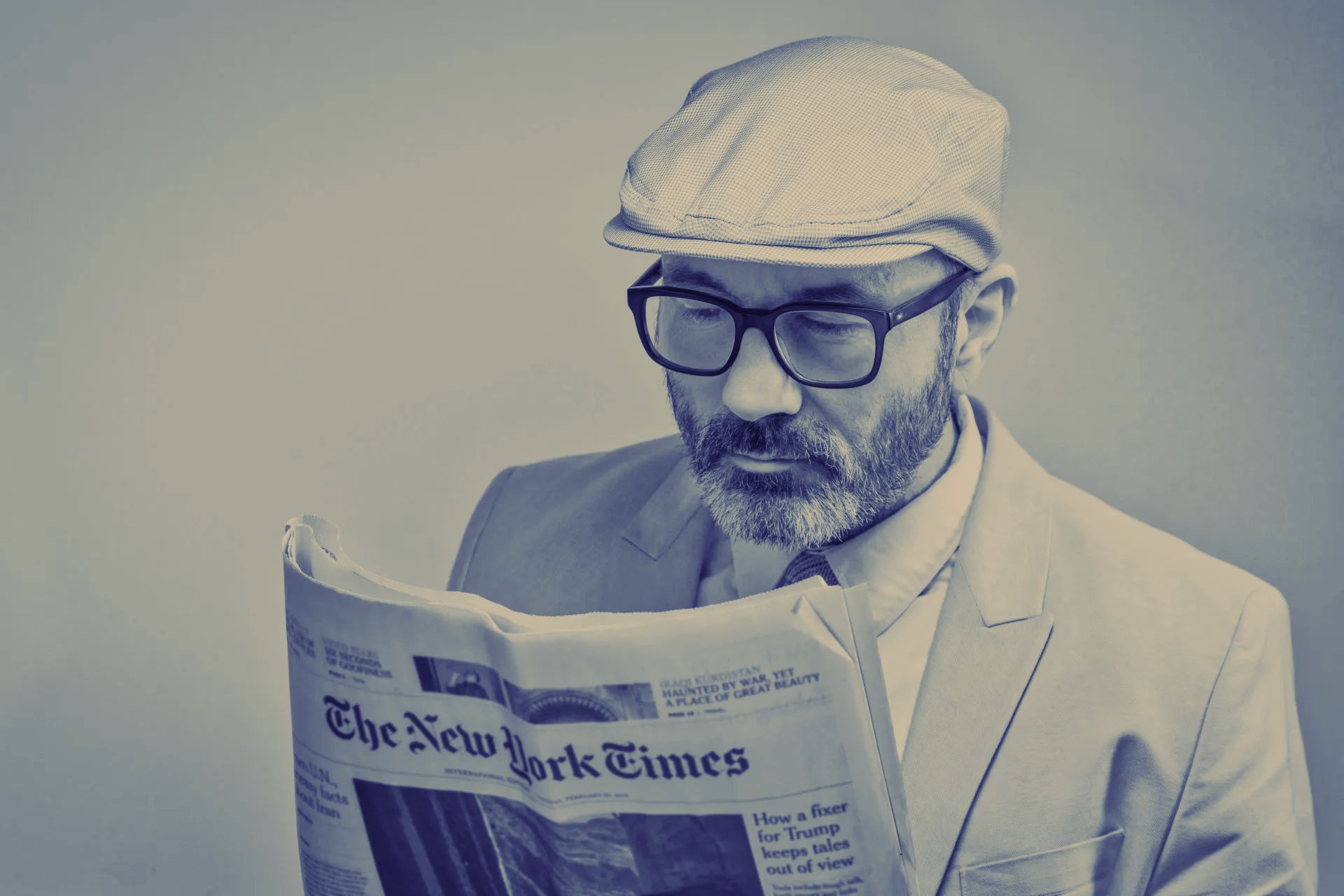 Man reading news