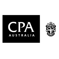 A black and white logo for cpa australia