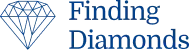 A logo for finding diamonds with a diamond in the middle.