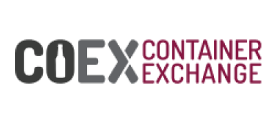 A logo for a company called coex container exchange