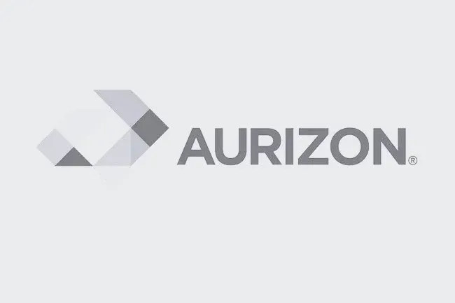 A black and white logo for aurizon on a white background.